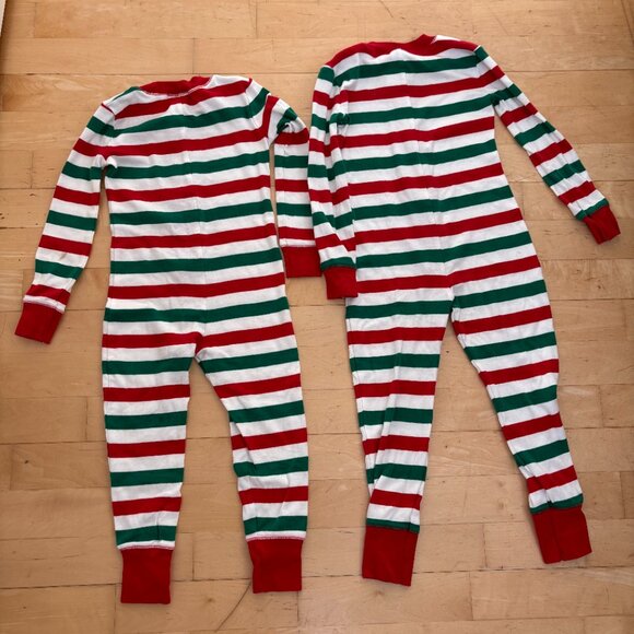 Mini Boden Lot of 2 Pajama Holiday Striped Christmas Unisex Size 4-5Y - Picture 2 of 8